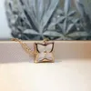 Luxe ontwerper L Fashion Necklace met doos sterling zilver zilververgesneden roestvrijstalen parel hanger ketting vrouwen vier blad klaver sieraden