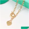 Pendant Necklaces Womens Luxury Designer Necklace Sier Stainless Chain Double Heart Love Women Fashion Jewerly Drop Delivery Jewelry P Dhkk2