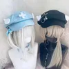 Y2k estetiska kvinnor änglar vingar hattar vårhöst lolita punk ljus färg söt hatt alla matchar japansk mode cap 240509