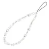 White Beaded Chains Cell Phone Chain Crystal Beads Phone Case Lanyard Mobile Strap Imitation Pearl Telephone Jewelry