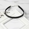 Chokers Simple Black Punk Necklace Womens Gothic Leather Necklace Popular Party Statement Necklace Jewelry D240514