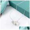 ペンダントネックレス新しいデザイナーネックレスLuxurys Jewelry Light Luxury High-Quality Double Ring Womens Clavicle Chain Gifter