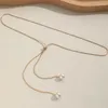 Kedjor Enkel lång Tassel Pull Pearl Pendant Halsband för kvinnor Justerbar Y CLAVICLE CHAMER CHOKER Fashion Jewel Girls Gifts