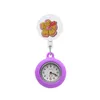 Cartoon Accessories Fluorescent Pentapetal Flower Clip Pocket Watches Medical Hang Clock Gift Retractable Arabic Numeral Dial Nurse Wa Otutr
