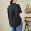 Spring Summer Fashion Elegant Polo Neck Short Sleeve Blouses Casual Versatile Western Print Clothing Womens Shirts 240429