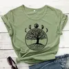 Женские футболки Tree and Moon Фазы футболка эстетика жизни Символики Топ-женщины Ретро хипстерская астрономия