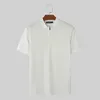 Camicie da uomo 2024 uomini camicia da uomo con cerniera solida con cerniera o scollo corto abbigliamento casual abbigliamento in stile coreano maglietta maschio tops s-5xl incerun