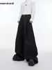 Mäns byxor Mauroicardi Spring Autumn Long Loose Casual Black Flowy Soft Pleated Baggy Wide Leg Men with High midje Korean Fashion2024