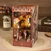 Arkitektur/DIY House Miniature Doll House Set 3D Puzzle Diy Book Nook Kit Eternal Bookstore Wood Dollhouse With Light Building Model Toys For Presents