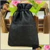 Jewelry Pouches, Bags 100Pcslot 1015Cm Jute Wedding Gift Vintage Decor Dstring Sack Party Pouches Packaging Bags6249917 Drop Delivery Dhway