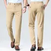 Men's Pants 29-42 Mens Summer Thin Fashion Business Casual Suit Pants Long Pants Mens Elastic Straight Slve Formal Pants Plus Size Y240514