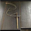 Hangende kettingen kettingen hangers druppel levering 2021 zwaard ketting Highlander bronzen hanger charme katana messing fantasy sieraden ex dho3x