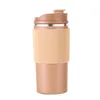 New stainless steel silica gel coffee cups vacuum insulated mugs with lid multicolors home portable 450ml tumbler outdoor cycling business gifts 17 5sq