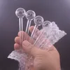 200pcs Bubbler kalın pyrex cam yağ brülör boruları yüksek kaliteli cam sigara boruları 4 inç uzunlukta cam tüp sigara kaşık boruları dab teçhizat bong adaptör