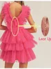 Party Dresses Tulle V Neck Homecoming Dress For Teens A Line Short Cocktail Backless Wedding Guest Examensation On200