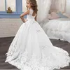 Girl's Dresses Elegant Party Dresses for Teens Girls Wedding bridesmaid Pageant Tailling Long Gown Teenagers Kids Lace Flower Princess Dress Y240514