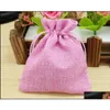 Jewelry Pouches, Bags 100Pcslot 1015Cm Jute Wedding Gift Vintage Decor Dstring Sack Party Pouches Packaging Bags6249917 Drop Delivery Dhway