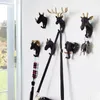 Wall Mounted Animal Head Rack Coat Cap Hanger Horse Giraffe Elk Elephant Hook Decorative Room Decor Bathroom Accessory 240513