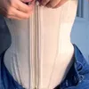 Fajas Colombianas High Compression Waist Trainer Girdles Corset Postpartum Belt Flat Belly Body Shaper with Zipper Inside Hooks 240514
