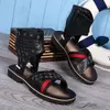 Style Sandals Korean Mens Summer Spliced Fashion Non-Slip Vintage Zippers Concise Outdoor Male Casual Size 37-46 a422