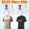 24 25 Maillot de Foot Dembele Soccer Maglie Lyonnais Caqueret ol Aouar Barcola Castello Jr Fan Player Shirts Shirts Man Kits KitS 2024 2025 Traore Sarr