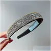 Bandons Luxury Fl Rhinestone Crystal Hair Hoop Women Chic Bands For Vacation Holiday Drop Livrot Jewelry HairJewelry Dhnme
