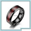 Bandringen bandringen mode 8 mm trouwring voor mannen vrouwen retro keltische draak inlay rode koolstofvezel maat 613 drop levering sieraden dhp3k