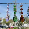 Garden Decorations 2pc Crystal Suncatcher Prism tår droppar hänge med Octagon Bead Chain Sun Catcher Christmas Tree Decor