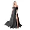 Off ramion Tiulle PROM SLIT Ball suknie balowe sukienki A-Line Formalne suknie wieczorowe Prom AMZ