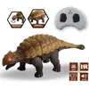 RC Dinosaur Ankylosaurus Simulation Remote Control Dino Realistic Walking With Light Sounds Creative Animal Toys For Kids Gifts 240514