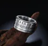 Punkcja osobowości w stylu punk men039s Pierścień ze stali nierdzewnej może obrócić cyfrowy cyfrowy pierścień hasła srebrne pierścienie dla mężczyzn biżuterii imprezy5674210