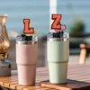 Other Table Decoration Accessories Orange Letter 26 St Er For Cups 10Mm Cap Cup 30 Oz 40 Ers Dust-Proof Protector Topper Reusable Drin Otwd3