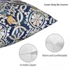 Pillow Portuguese Glazed Tiles Throw Sofa Christmas Supplies Cases Ornamental Pillows For Living Room