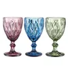 Wijnglazen Europese stijl in reliëfglas gekleurd biergoblet Vintage huishoudelijke sap Drinking Cup Dikke drop levering Huis Garde Dhbh2