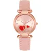 Kids Pink Cute Childrens Wristwatch Cartoon Pattern Quartz Watch Set For Girls Fashion Students Clock