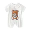 Summer Fashion Stampa Nustate abiti da bambino Cotton Round Neck Short Short Baby Boy Girl Girl Girper 0-24 mesi