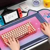 マウスパッドリストレストデータカエルかわいいマウス80 * 40大規模キーボードテーブルクッションノンスリップコンピューターテーブルクッションカワイイ猫耳ゲームマウスJ240510