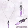 Pendant Necklaces Hexagonal Healing Synthetic Crystal Necklace Natural Prism Stone Flower Wrapped Pointed Quartz Yoga Energy With Chain
