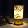 مصابيح طاولة LED مصابيح الديكور مربع مربع البسيطة النمط الصيني الصيني قابلة للاتحاد الأوروبي القابس الليلي النسيج النسيج مصابيح غرفة نوم