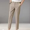 Мужские брюки популярные мужские брюки дышащие мужские брюки мягкая ткань нежная средняя длина лодыжки для лодыжки Y240514