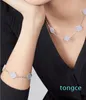 designers fyra bladklöver halsbandsmycken uppsättningar för kvinnor halsband och armband 5 motiv gåva rostfritt stål