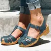 Sandali estivi donne a cinghia caviglie piattaforma di tacchi a metà piattaforma gladiatore scarpe da signore chiuse la spiaggia sandalias Mujer 99e1 OE