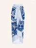 Blue And White Porcelain Printing Casual Bikini Set Cover Up For Women 2024 Luxury Swimwear 2 Piece High Waist Swimsuit
