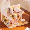 Architecture/DIY House Doll House Mini DIY Small Kit Production Assembly Model Room Princess Toys Home Bedroom Decoration with Furniture Wooden Crafts