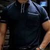 2024 Nouveau produit d'été Polo pour hommes Polo Contrus Contrus Couleur à manches Blocs tricus t-shirts Slim Fit M515 42