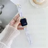 Luxe Apple Watch Band 38mm 40 41 42 44 45 49 mm Bloemleer Horloges Strap Polsband voor IWatch 9 8 7 6 5 4 3 SE SE -BANKEN VERVANGENDE Designer Watchbands