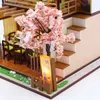 Architecture / bricolage maison Sushi Shop Doll House Mini Kit de bricolage de production de kit de production Modèle Toys Toys Home Chadow Decoration avec meubles Artisanat en bois 3D