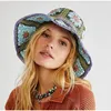 Colorful Crochet Straw Bucket Hat Handmade Knitted Flowers Beach Fisherman Hat for Women Sunshade Cap Vintage Accessories 240515