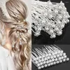Hårklipp 20st U-formad hårnål Bridal Rhinestone Pearl Flower Clip Tools Metal Frisyr Barrette Hairpins Wedding Design Women Hai K4U1