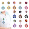 Dog Tag Id Card Flower 2 11 Clip Pocket Watches Watch With Second Hand For Nurses Retractable Badge Reel Hanging Quartz Fob Nurse Lape Otwpo